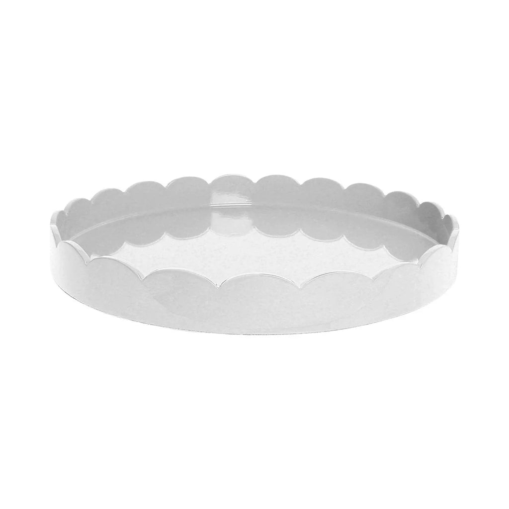 Addison Ross 16*16 Round White Scallop Tray - Charles Mayer