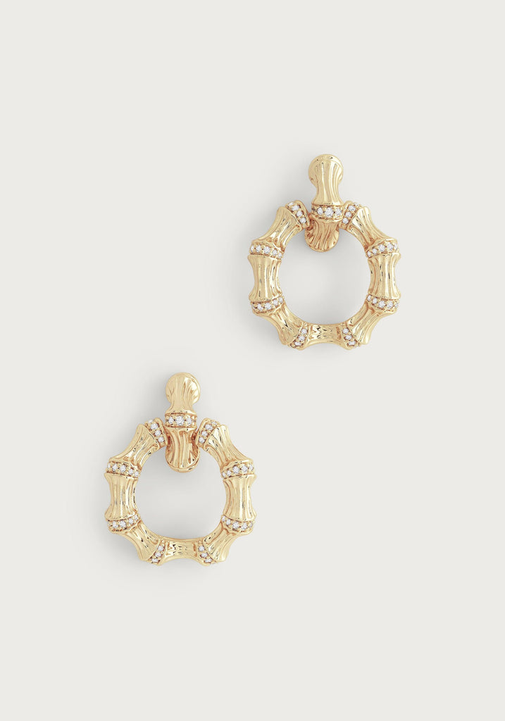 Anabel Aram Bamboo Double Hoop Earrings - Charles Mayer