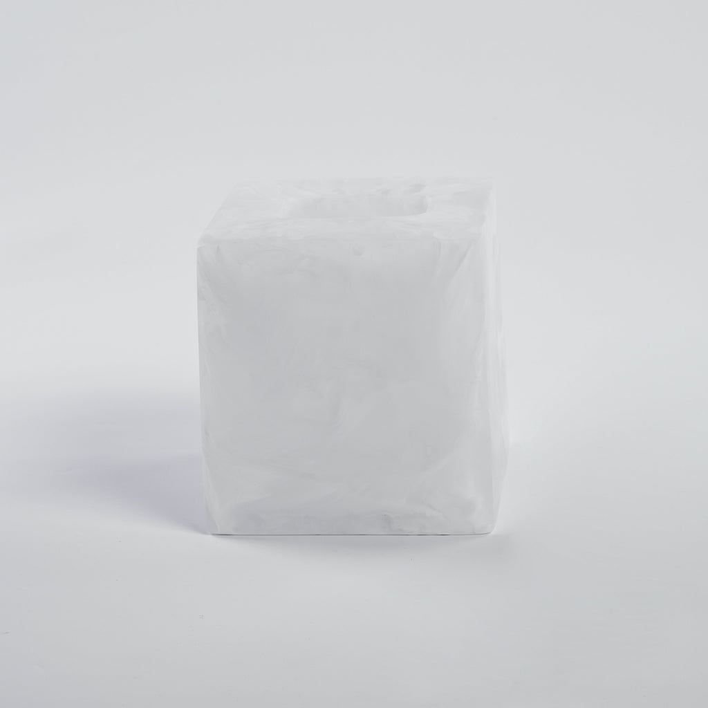 Nashi Home White Swirl Tissue Box - Charles Mayer