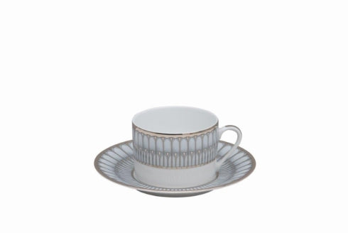 Deshoulieres Arcades Grey/Platinum Tea Saucer - Charles Mayer