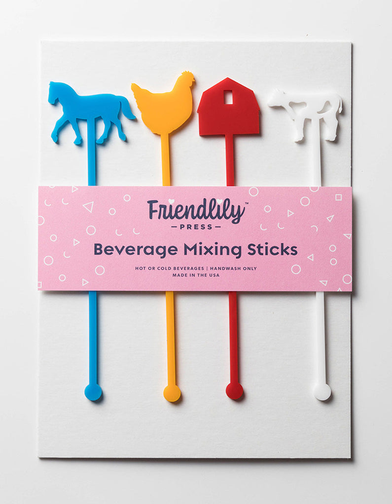 Friendlily Farm Animals Drink Stirrers - Charles Mayer