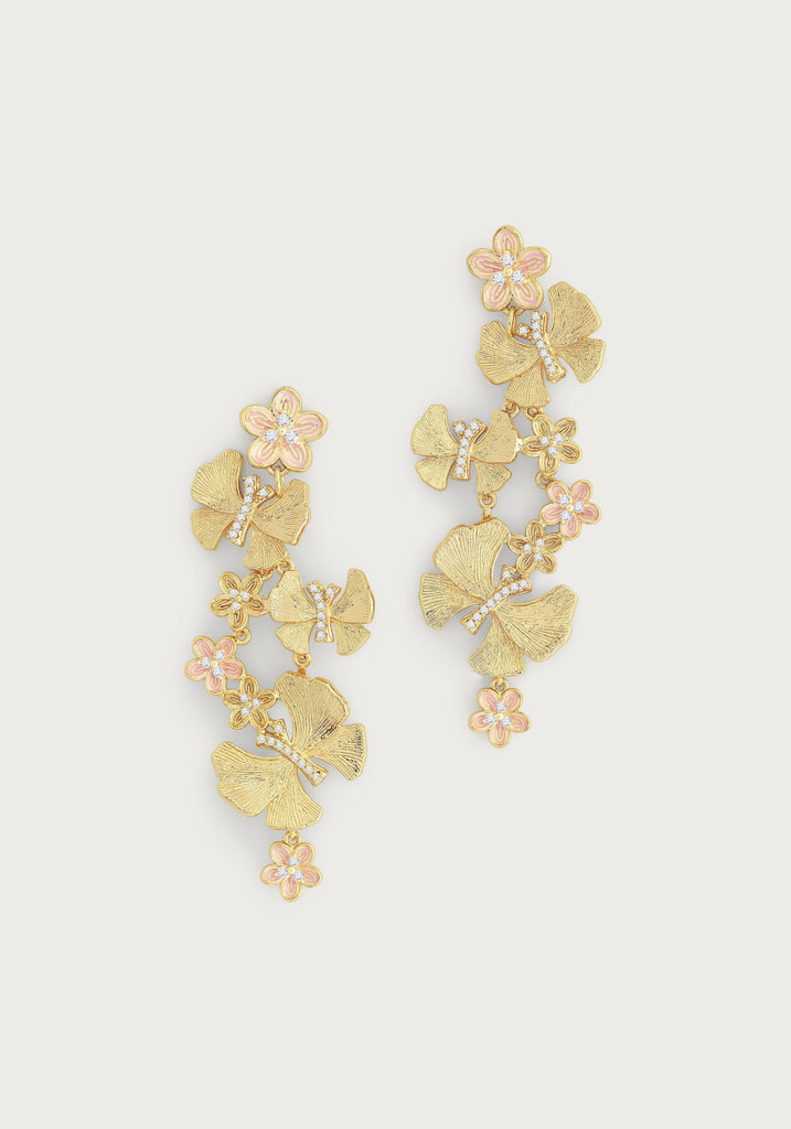 Anabel Aram Butterfly with Flowers Dangle Earring - Charles Mayer