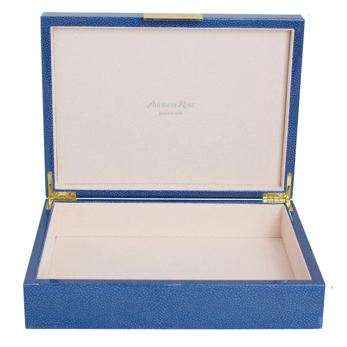Addison Ross Blue Shagreen Storage Box - Charles Mayer