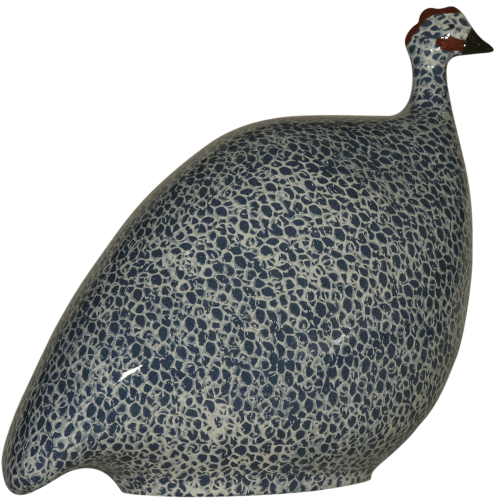 Les Ceramiques De Lussan Guinea Fowl, Electric Blue with White - Charles Mayer