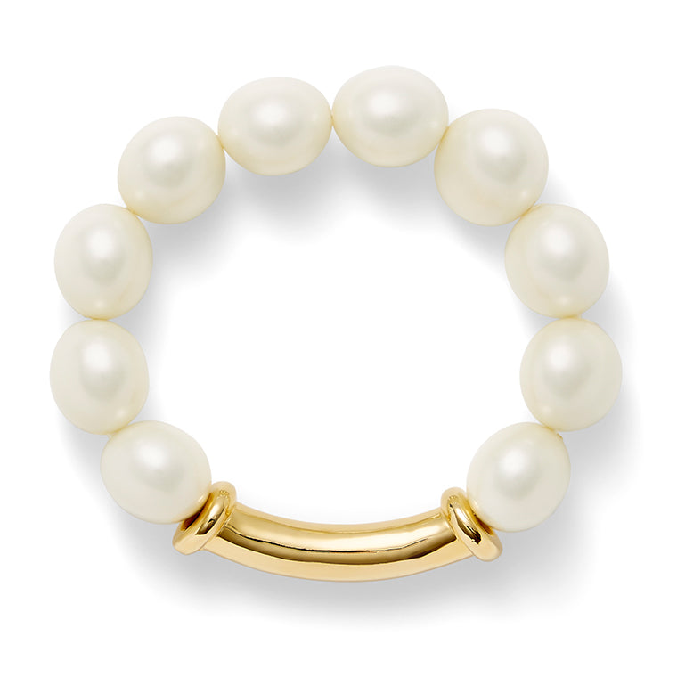 CC&Co. White Big Pebble Stack Bracelet - Charles Mayer