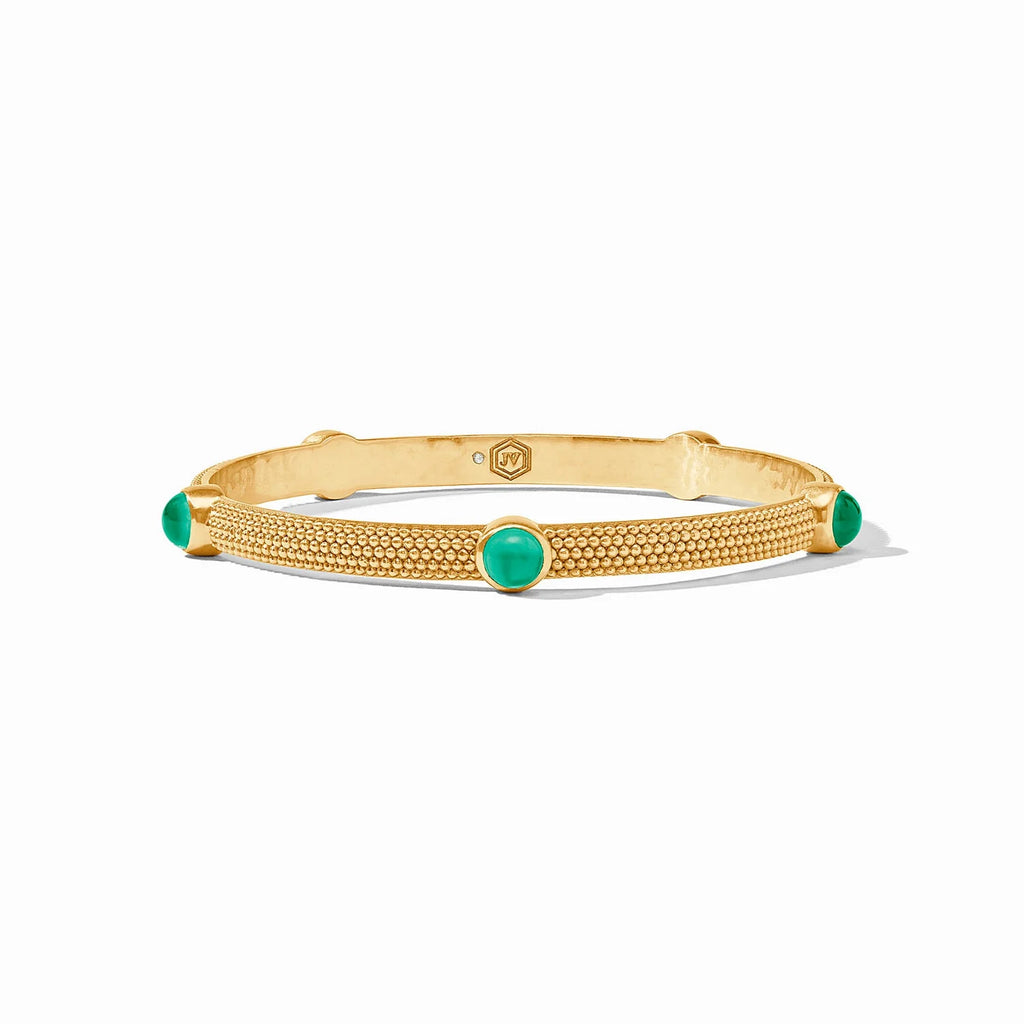 Julie Vos Cabochon Iridescent Emerald Green Bangle, Size Medium - Charles Mayer