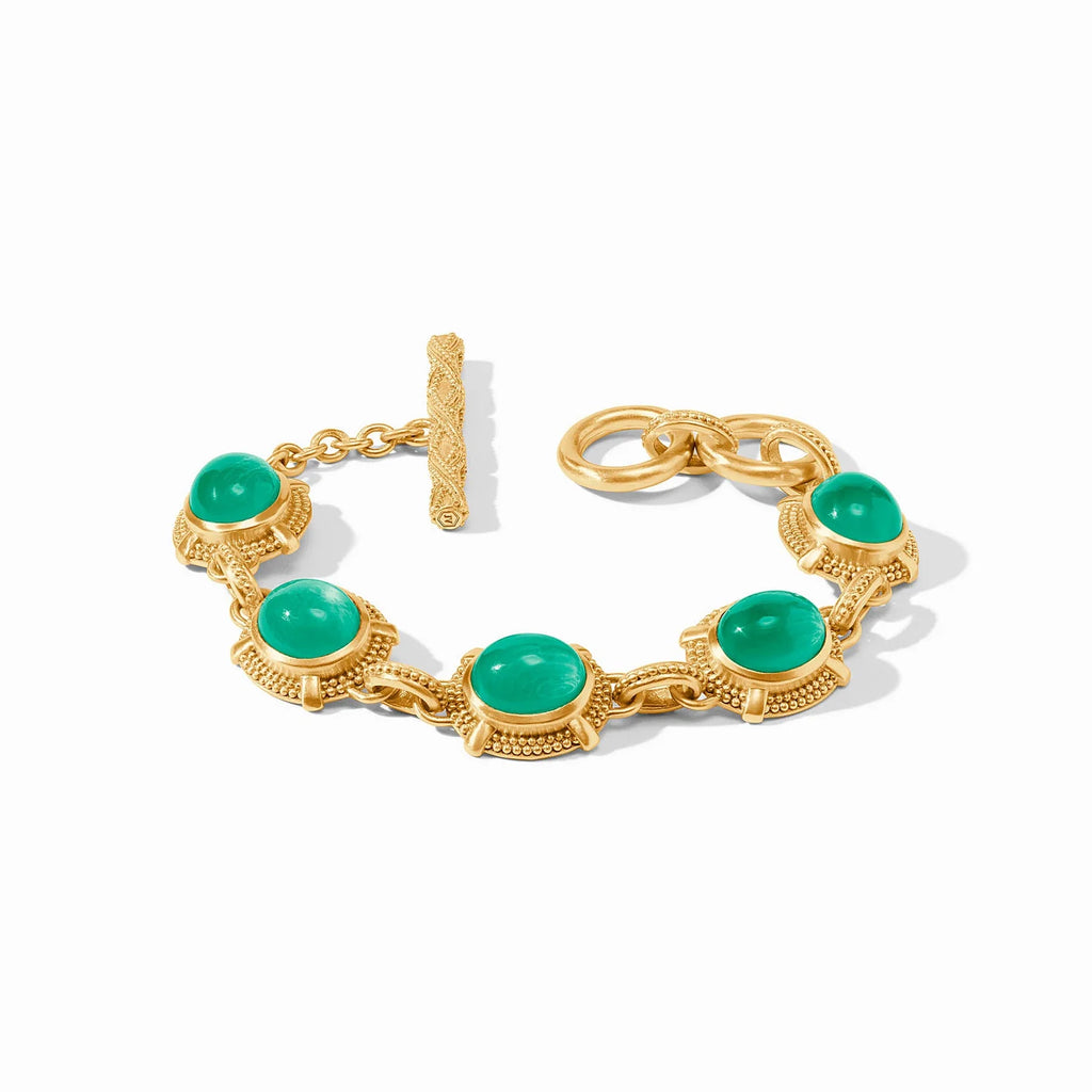 Julie Vos Cabochon Iridescent Emerald Green Bracelet - Charles Mayer