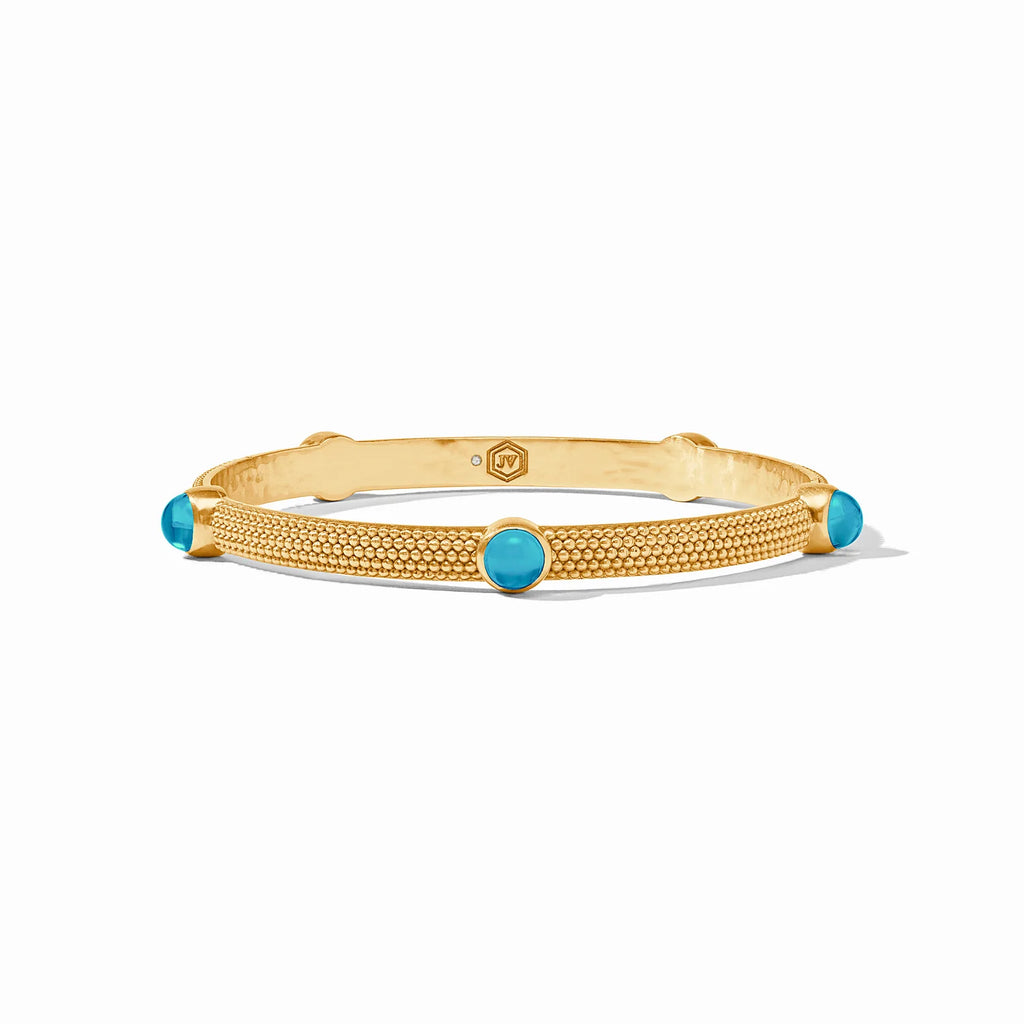 Julie Vos Cabochon Iridescent London Blue Bangle, Size Medium - Charles Mayer