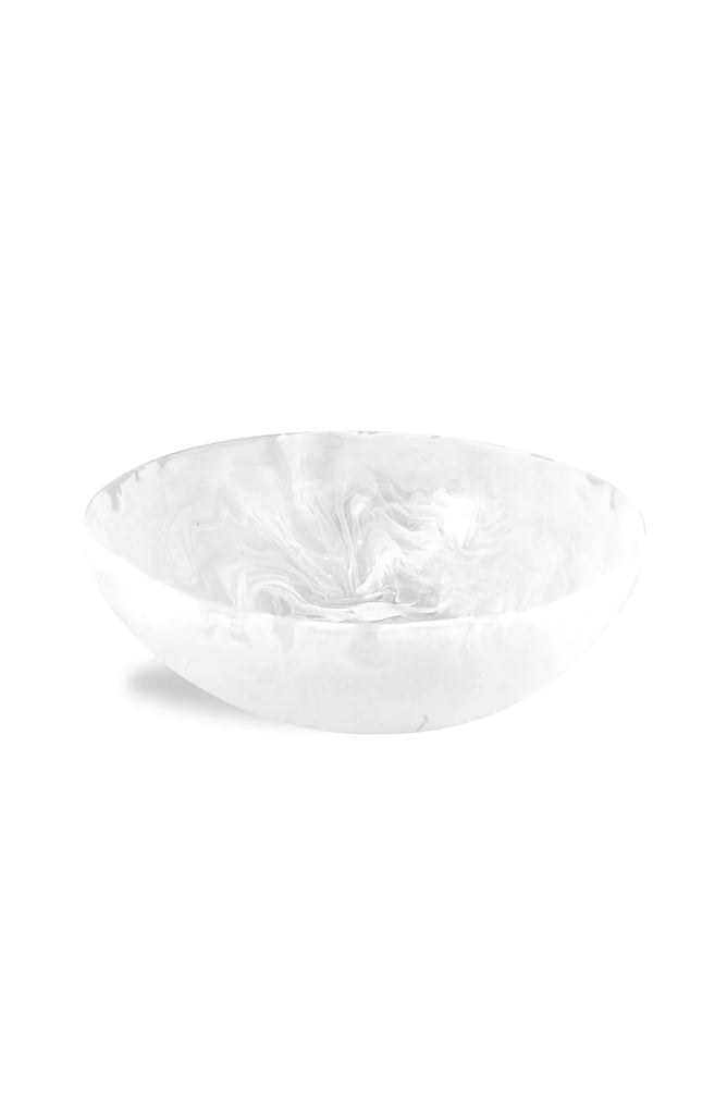 Nashi Home Resin White Swirl Medium Wave Bowl - Charles Mayer