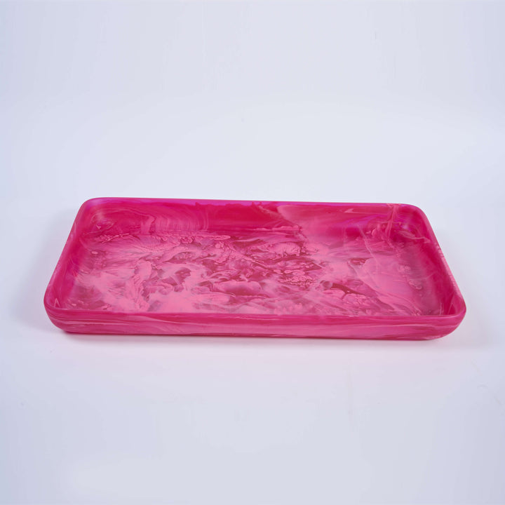 Nashi Home Resin Luxe Magenta Large Rectangular Tray - Charles Mayer
