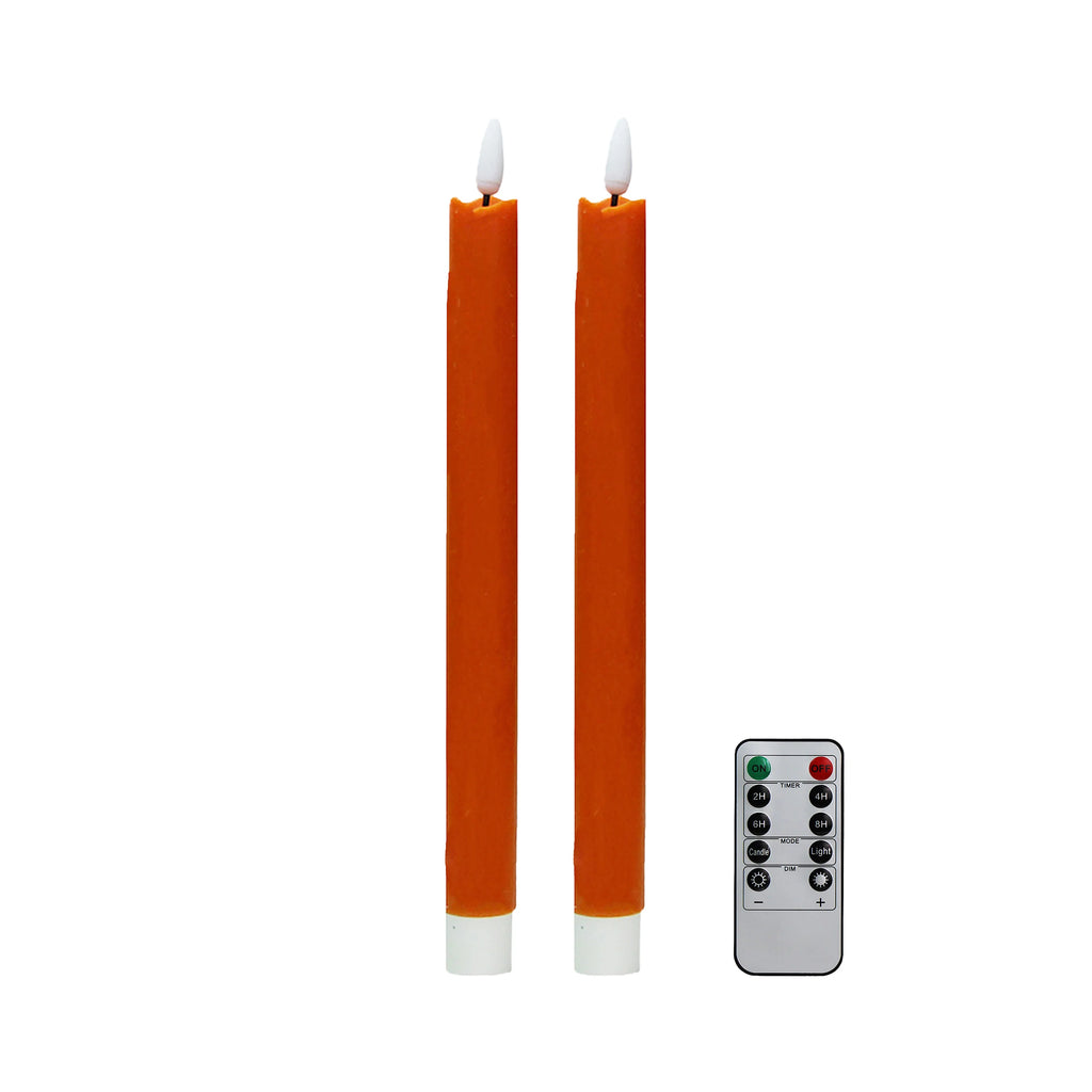 Addison Ross LED Orange Candle, Set/2 - Charles Mayer