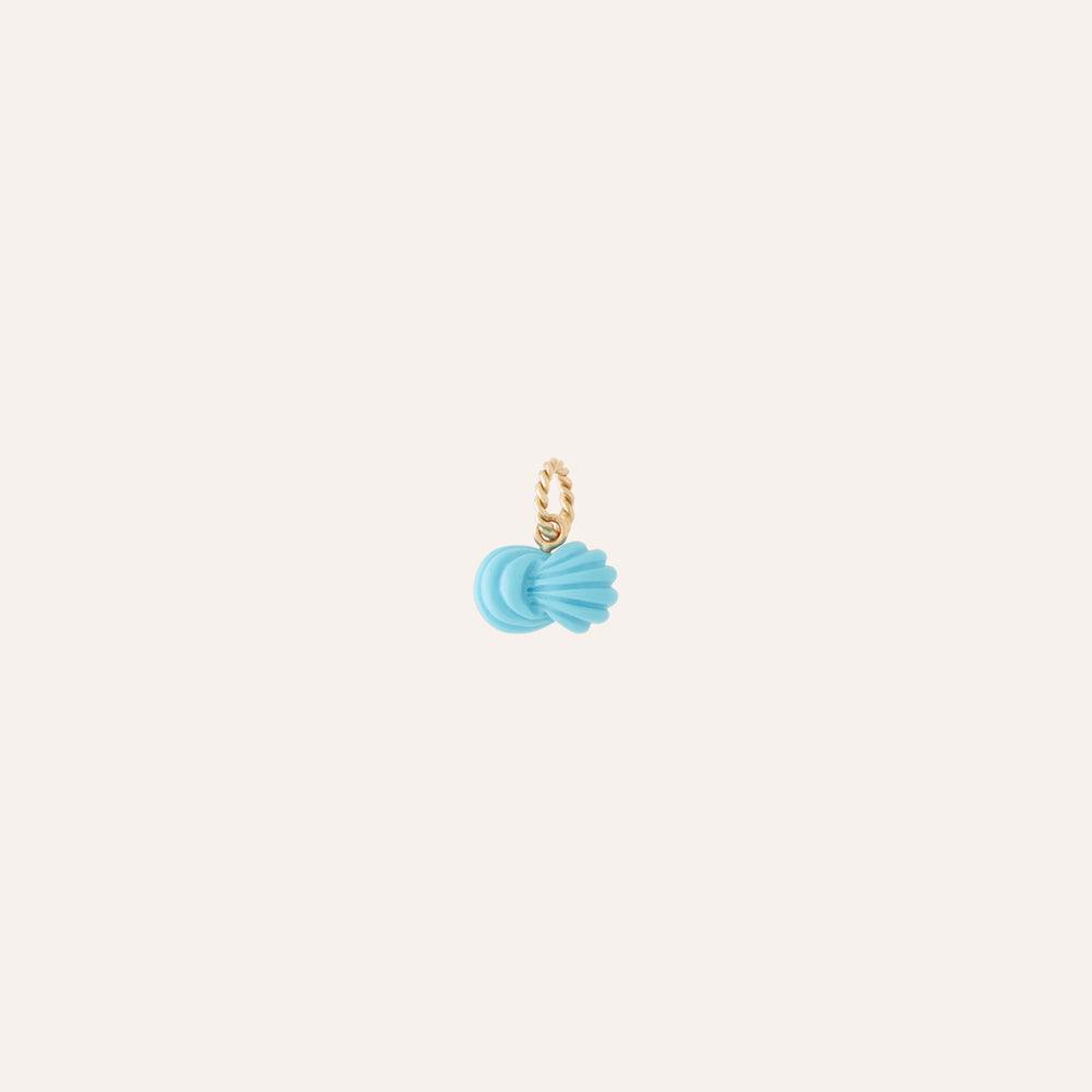 Clara Williams 14K Micro Turquoise Carved Knot Charm - Charles Mayer