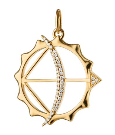 Monica Rich Kosann Apollo Bow & Arrow 18K Gold Charm with Diamonds - Charles Mayer