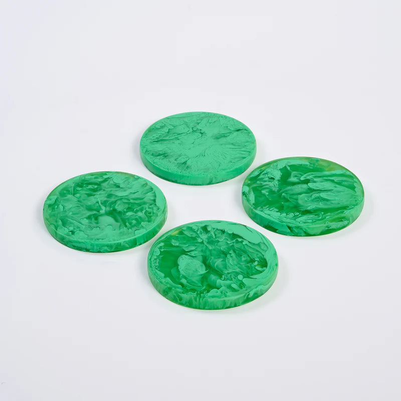 Nashi Home Resin Set of 4 Peridot Coasters - Charles Mayer