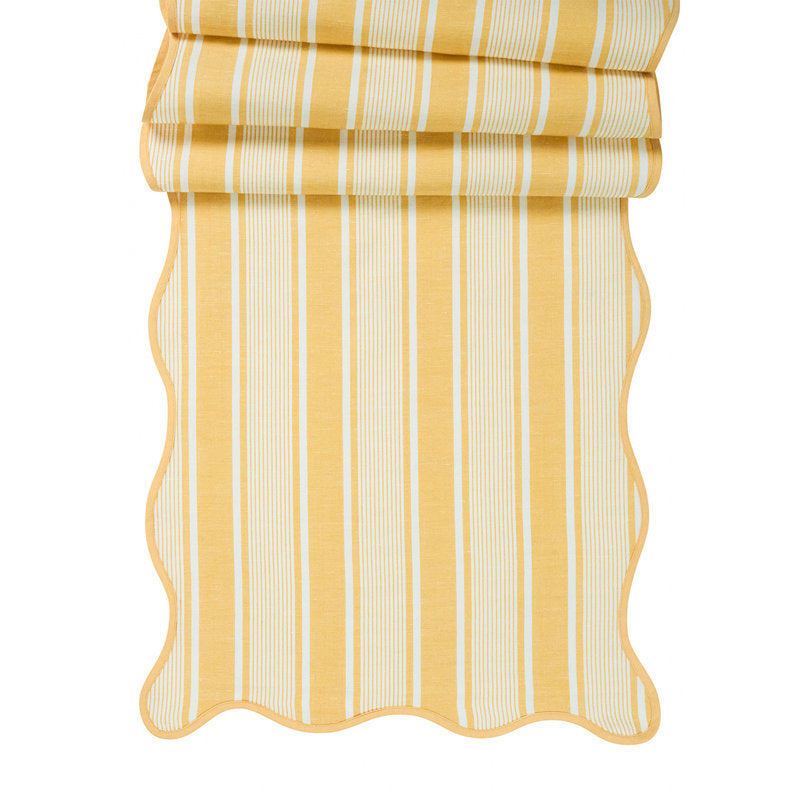 Juliska Cabana Stripe Sunshine Yellow 18" x 90" Table Runner - Charles Mayer