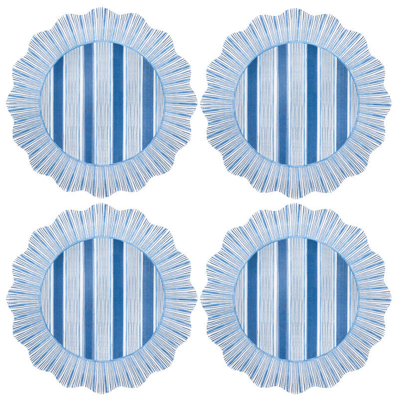 Juliska Cabana Stripe Ocean Melamine Dinner Plate, Set of 4 - Charles Mayer