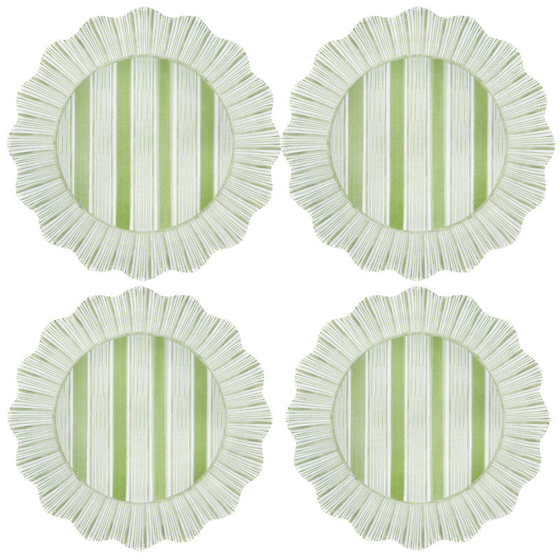 Juliska Cabana Stripe Seagrass Melamine Dinner Plate, Set of 4 - Charles Mayer