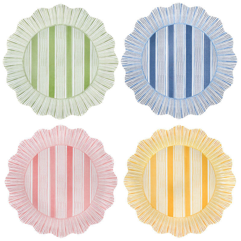 Juliska Cabana Stripe Assorted Melamine Dessert/Salad Plate, Set of 4 - Charles Mayer