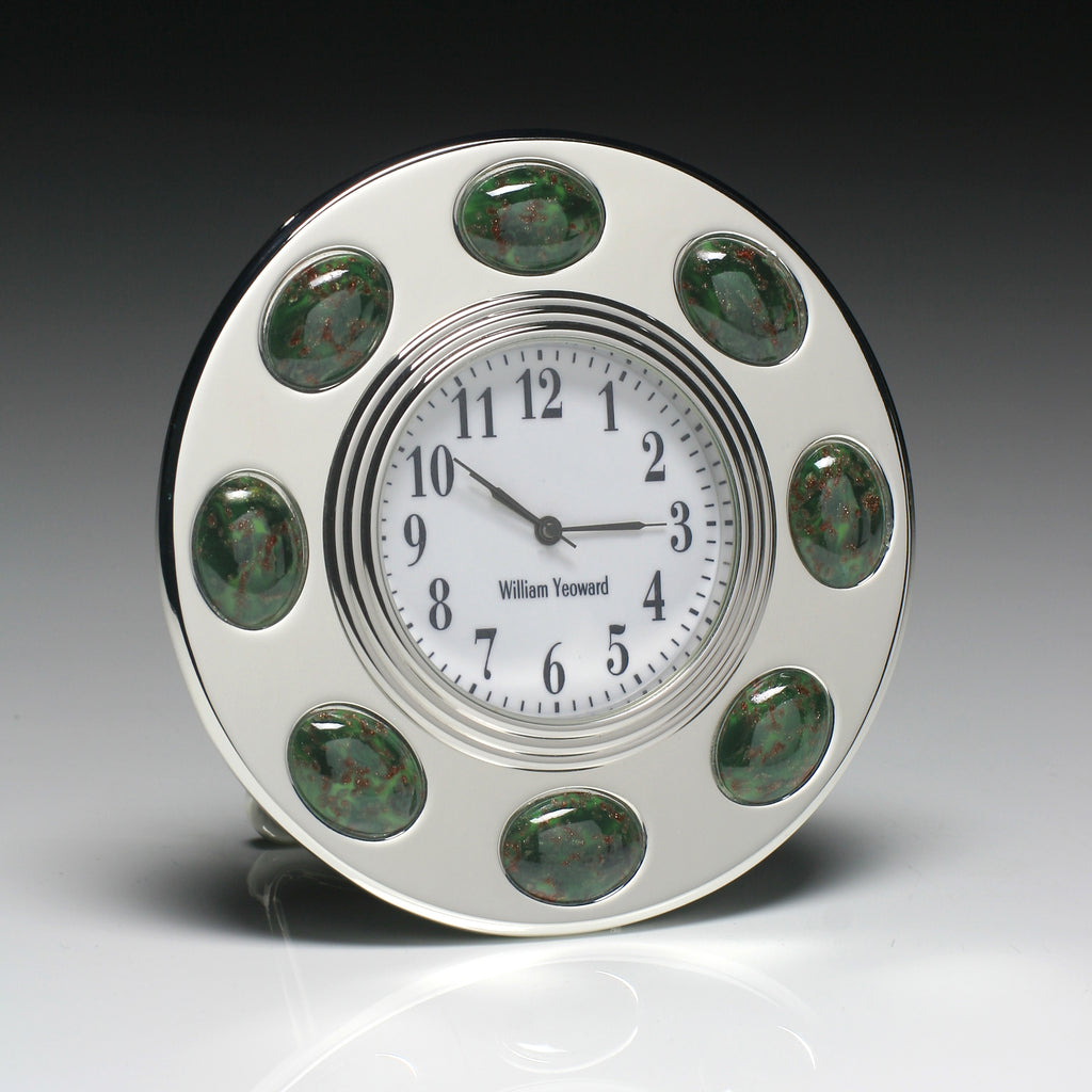 William Yeoward Malachite Green Cabochon Clock - Charles Mayer