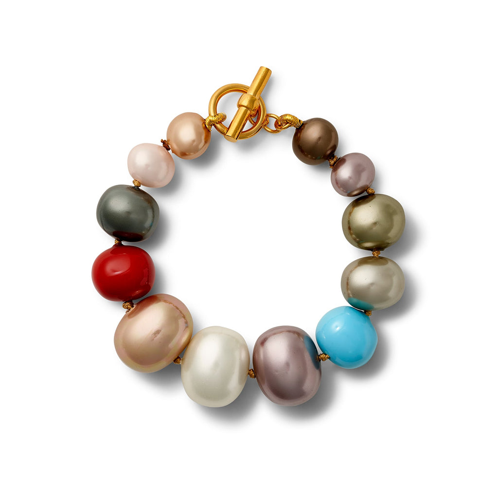 CC&Co. Rainbow Pebble Pearl Bracelet - Charles Mayer