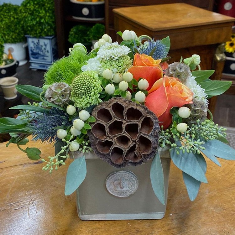 Botanical Collections French Grey Kew Square Herb Pot - Charles Mayer