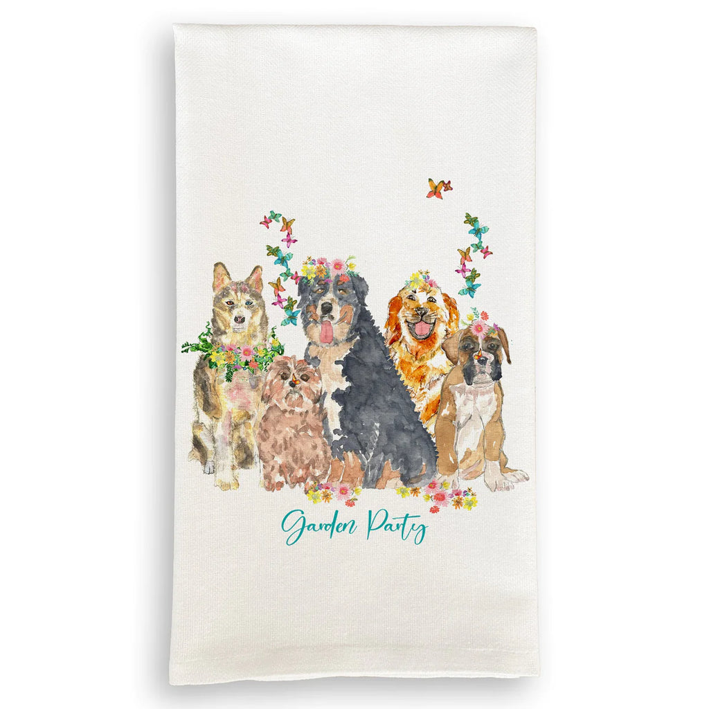 French Graffiti Garden Party Tea Towel - Charles Mayer