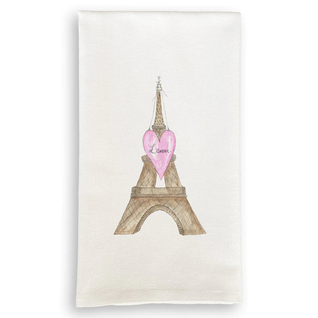French Graffiti Eiffel Pink Tea Towel - Charles Mayer