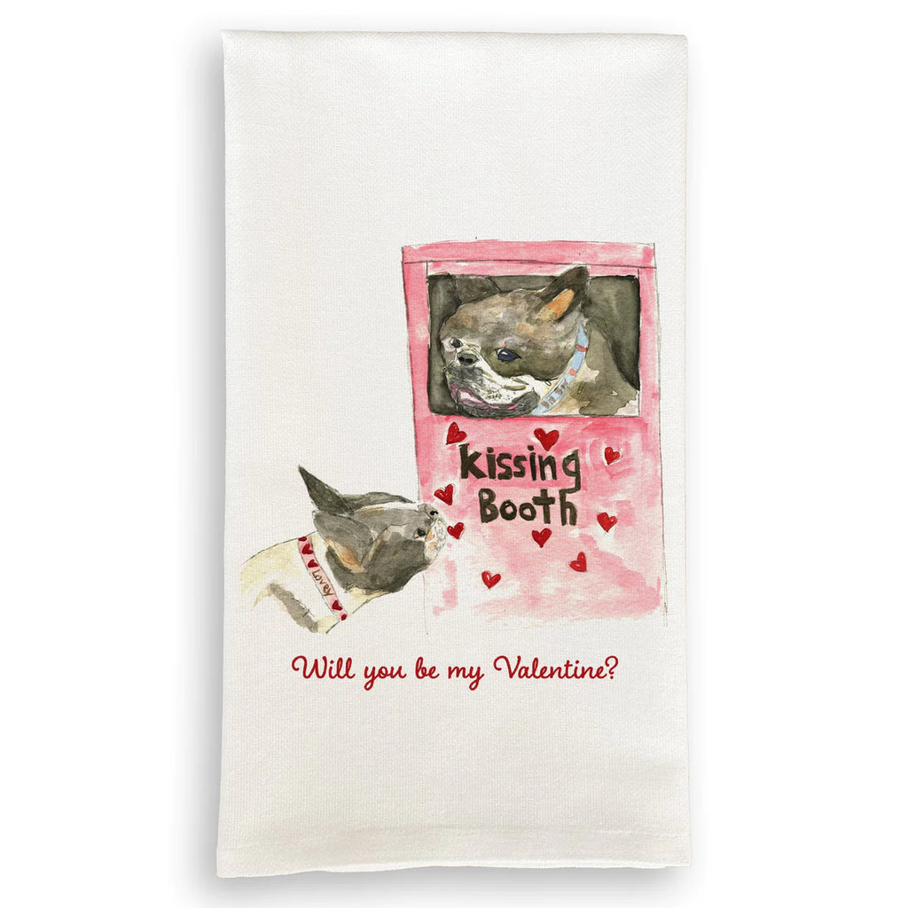 French Graffiti Kissing Booth Tea Towel - Charles Mayer