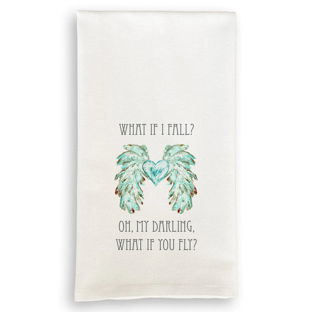 French Graffiti Wings with Heart Tea Towel - Charles Mayer
