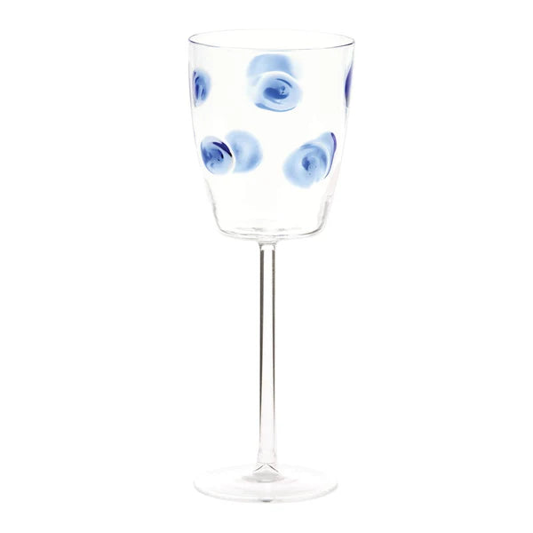 Vietri Drop Blue Wine Glass - Charles Mayer