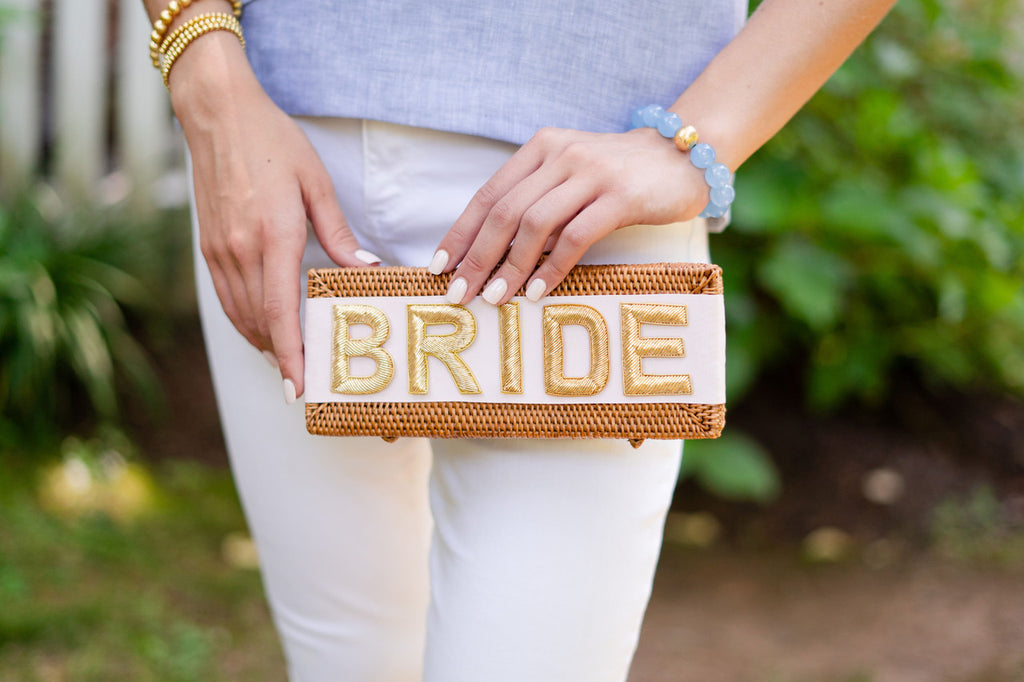 Lisi Lerch Colette "Bride" Clutch with White Band - Charles Mayer