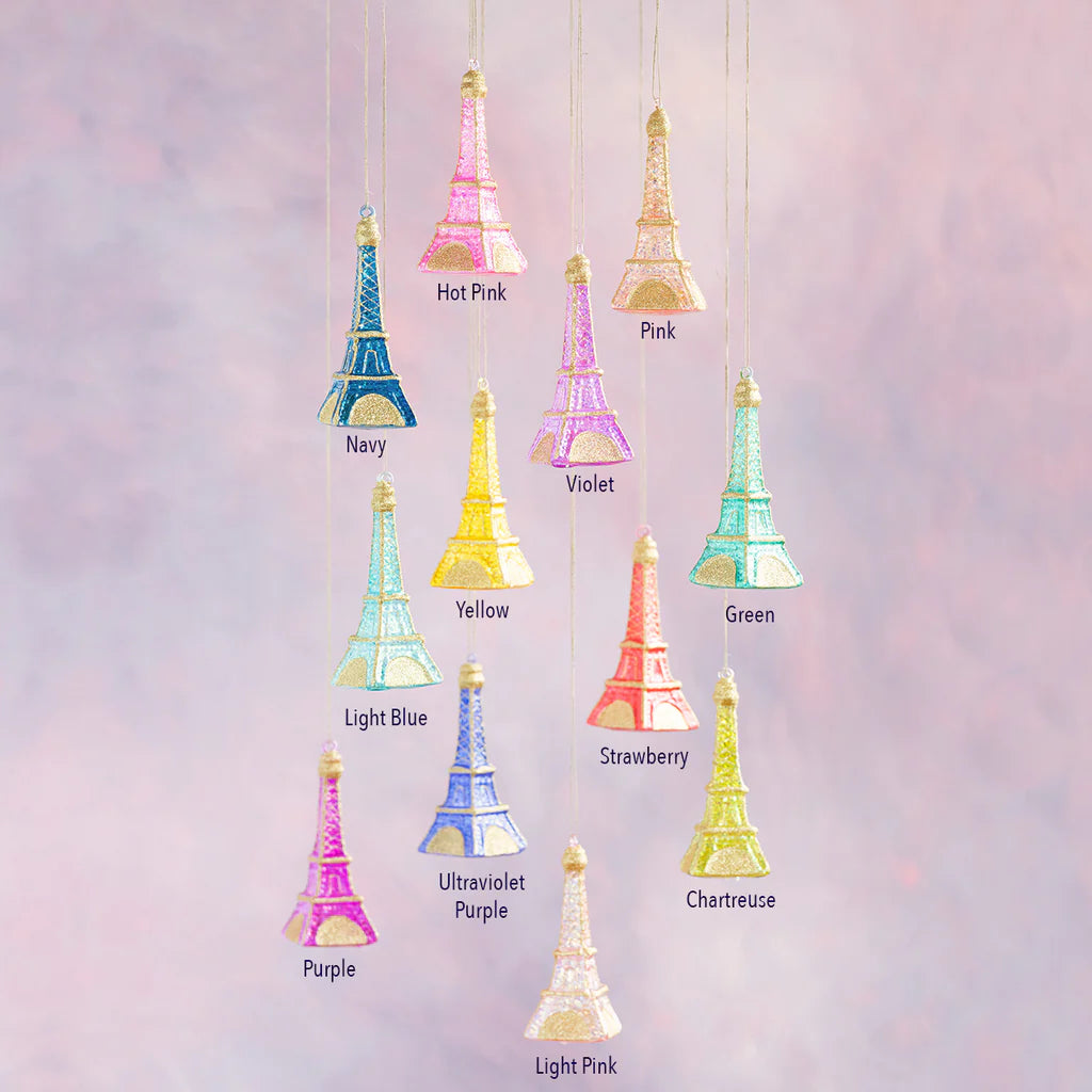 Glitterville Rainbow Eiffel Tower Ornament, Assorted - Charles Mayer