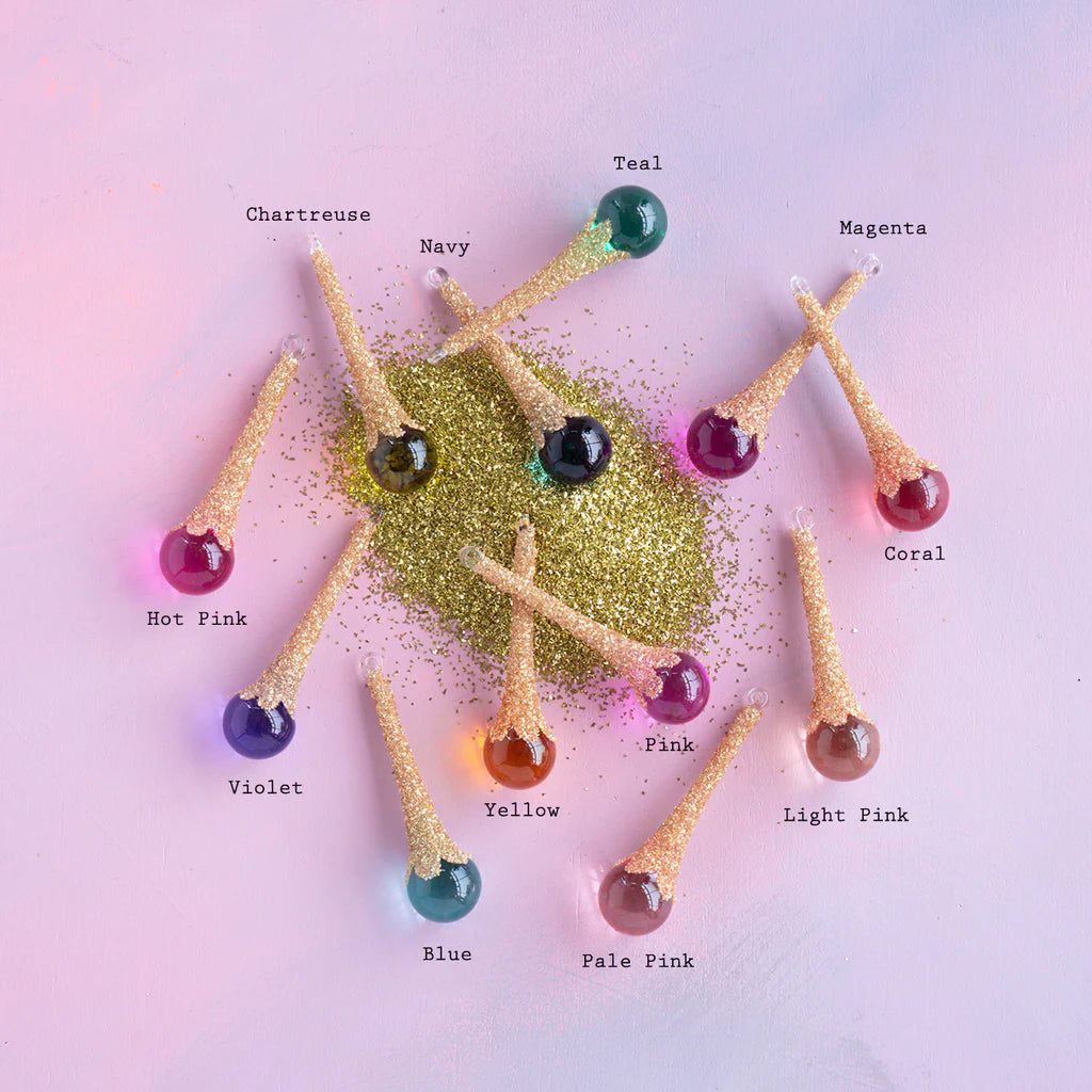 Glitterville Rainbow Glitter Drop Ornament, Assorted - Charles Mayer