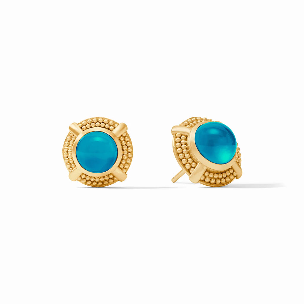 Julie Vos Iridescent London Blue Cabochon Stud Earring - Charles Mayer