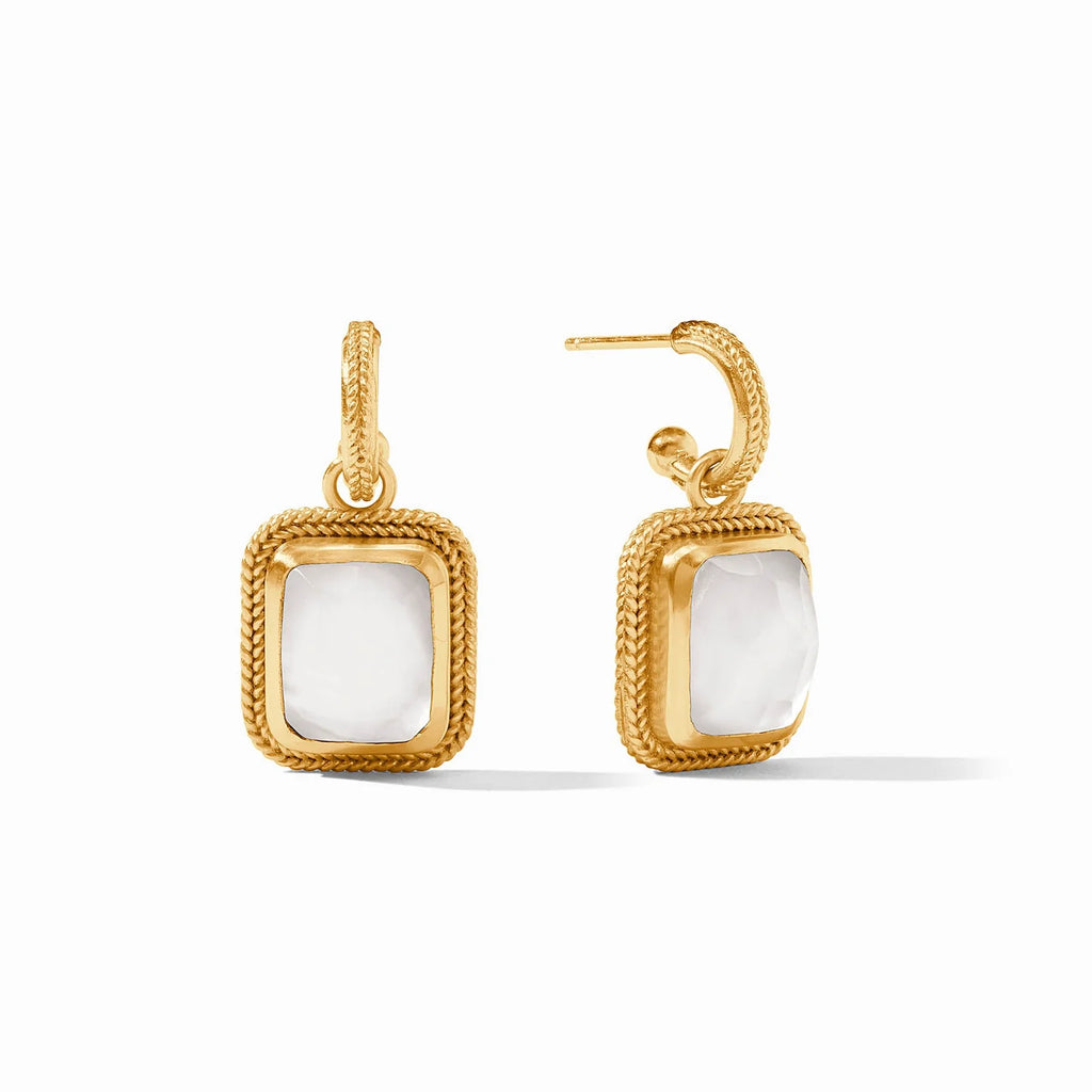 Julie Vos Cheval Iridescent Clear Crystal Hoop and Charm Earring - Charles Mayer