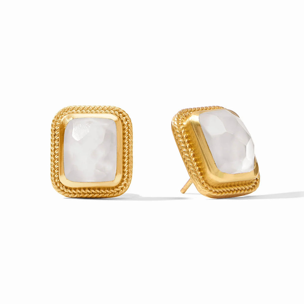 Julie Vos Iridescent Clear Crystal Cheval Stone Stud Earring - Charles Mayer