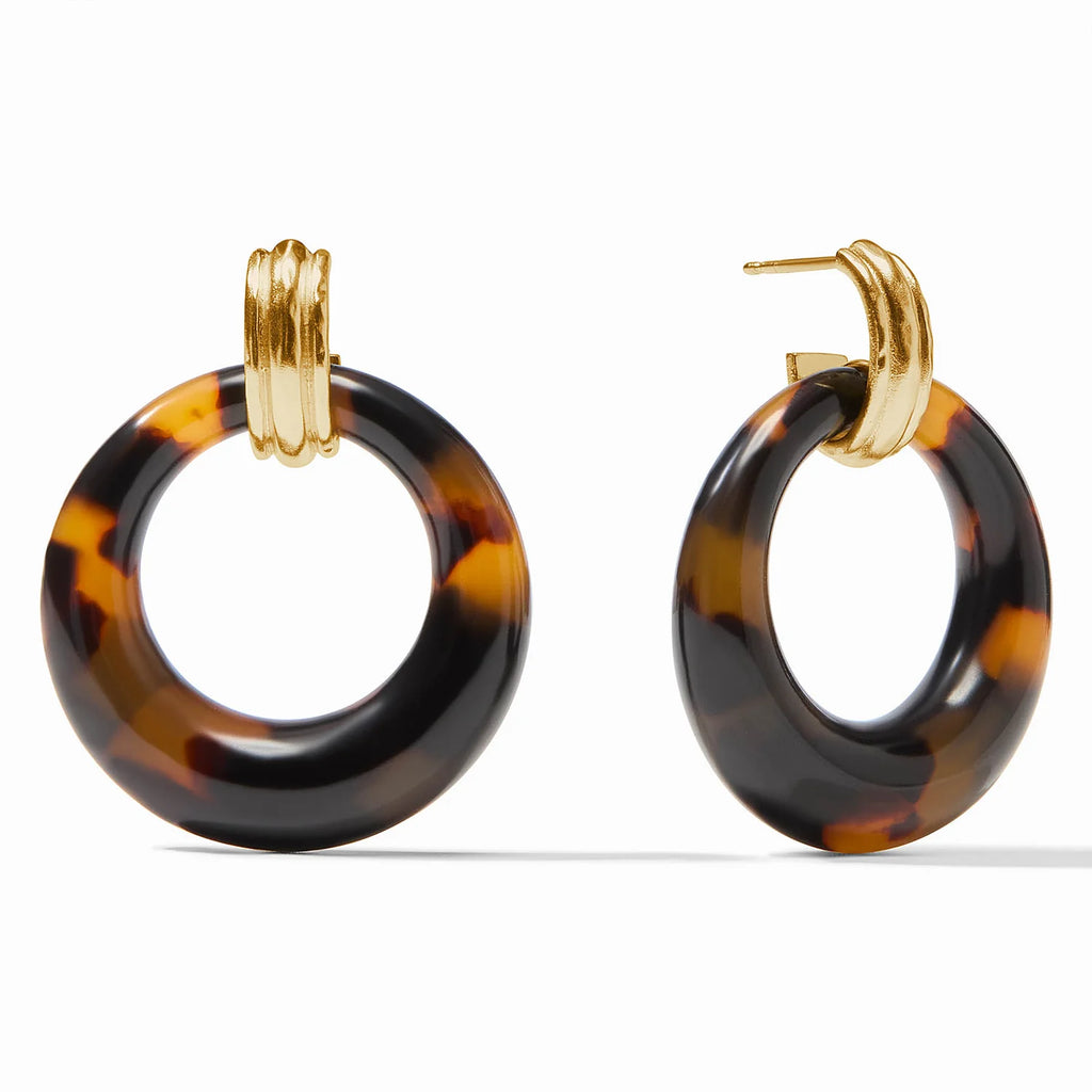 Julie Vos Madison Tortoiseshell Doorknocker Earring - Charles Mayer