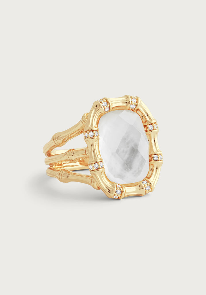 Anabel Aram Bamboo Mother of Pearl Ring, Size 6 - Charles Mayer