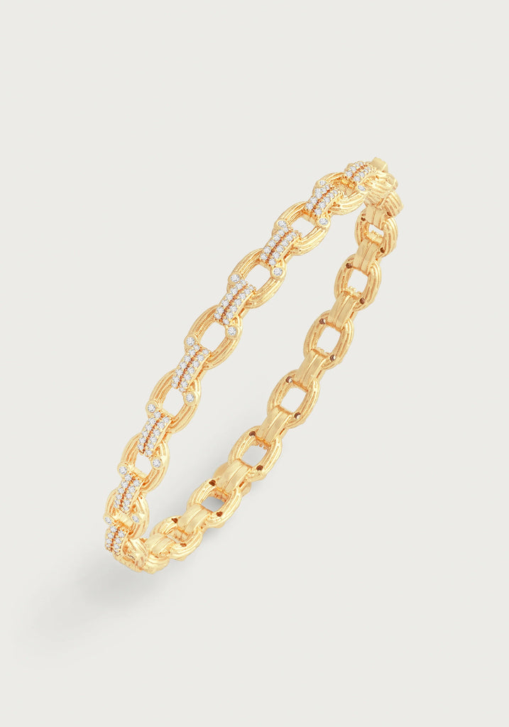 Anabel Aram Enchanted Forest Chain Hinged Bangle - Charles Mayer