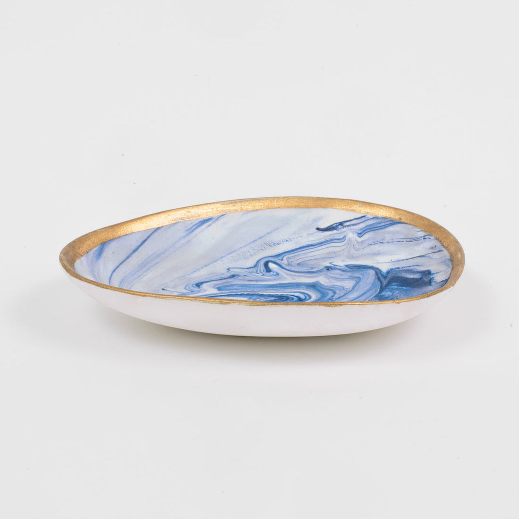 Joanna Buchanan Marbleized Porcelain Ring Dish, Blue - Charles Mayer