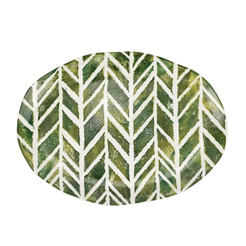 Vietri Foresta Primavera Geometric Medium Oval Platter - Charles Mayer