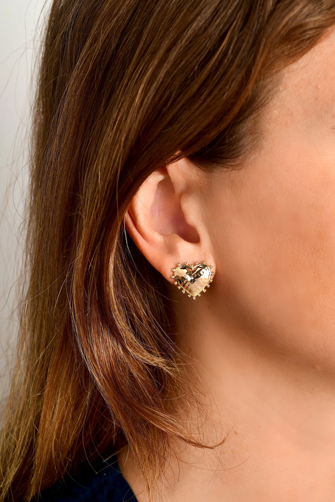 Anabel Aram Heart Stud Earrings - Charles Mayer