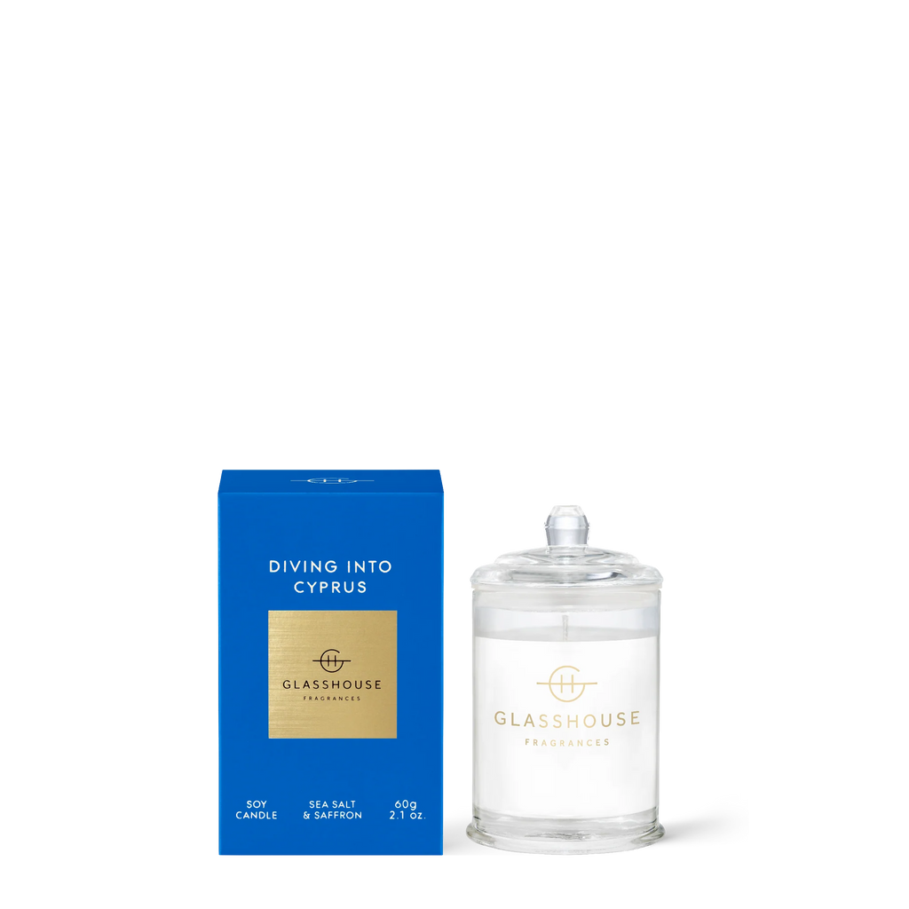 Glasshouse Diving into Cyprus Travel Candle - Charles Mayer