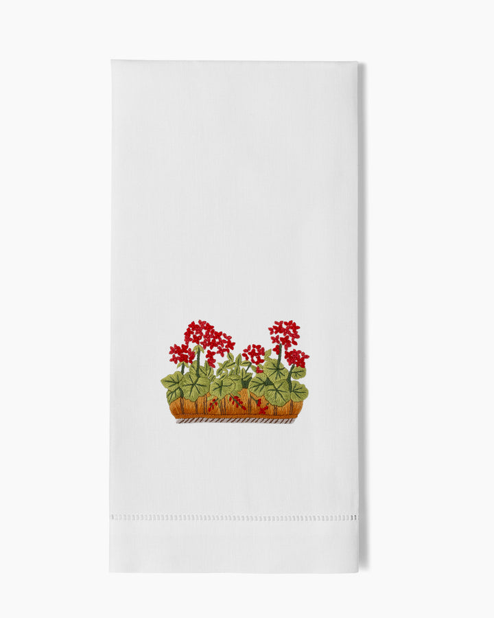 Henry Handwork French Geraniums Hand Towel - Charles Mayer