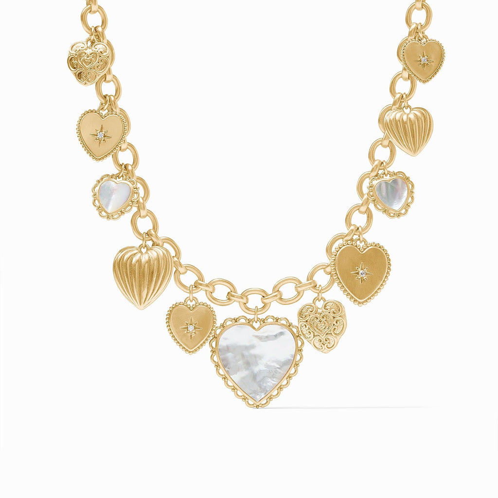 Julie Vos Mother of Pearl Heart Charm Necklace - Charles Mayer