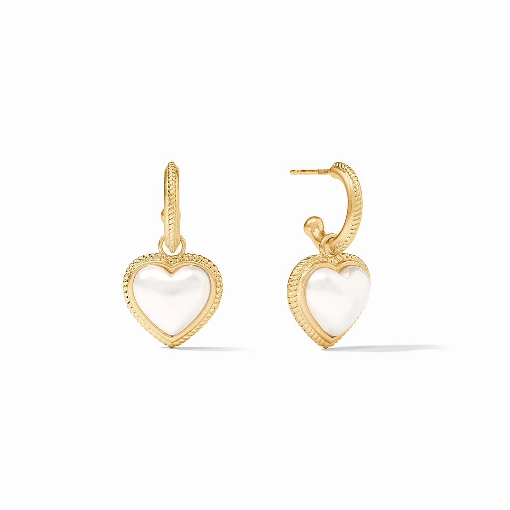 Julie Vos Heart Hoop & Charm Pearl Earring - Charles Mayer