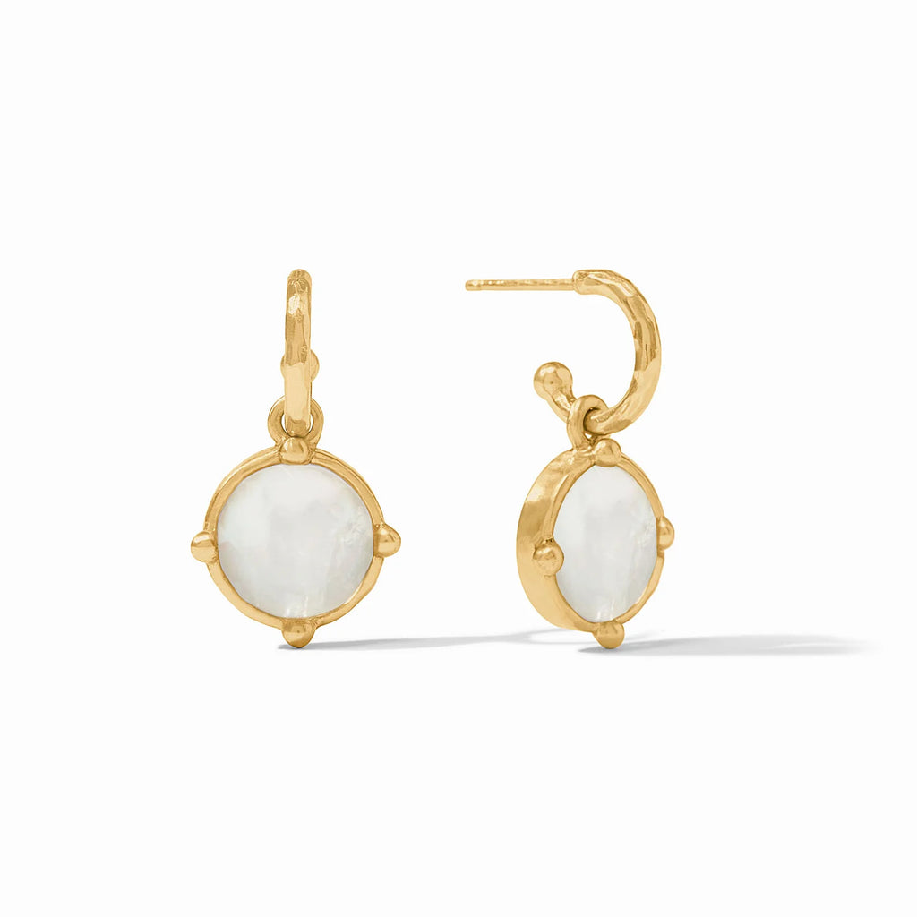 Julie Vos Honeybee Hoop and Charm Mother of Pearl Earrings - Charles Mayer
