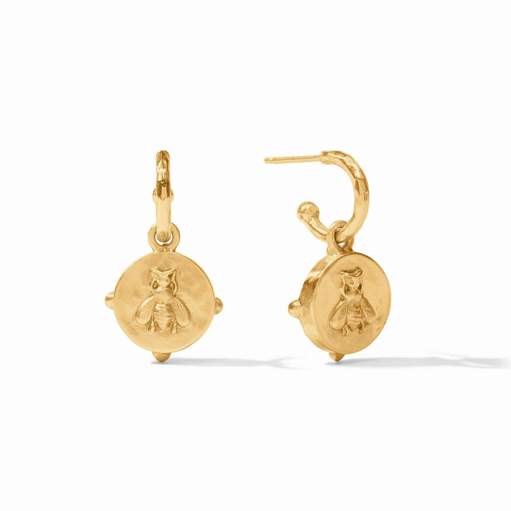 Julie Vos Honeybee Iridescent Rose Charm Hoop Earrings - Charles Mayer