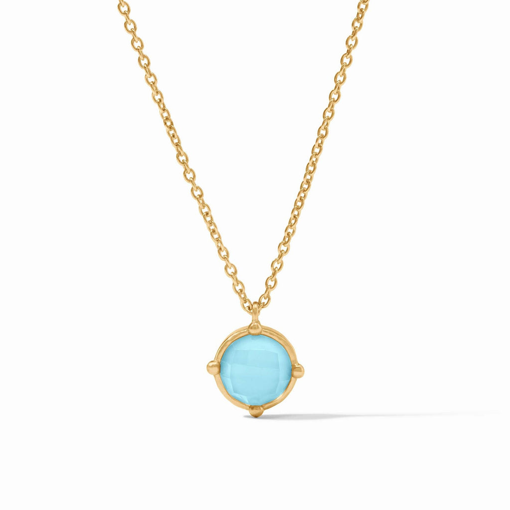 Julie Vos Honeybee Iridescent Capri Blue Solitaire Necklace - Charles Mayer