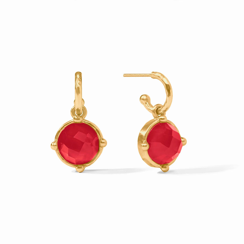 Julie Vos Iridescent Strawberry Honeybee Hoop & Charm Earring - Charles Mayer